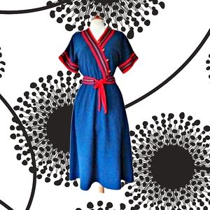 1960s Pitava Århus faux wrap wool dress